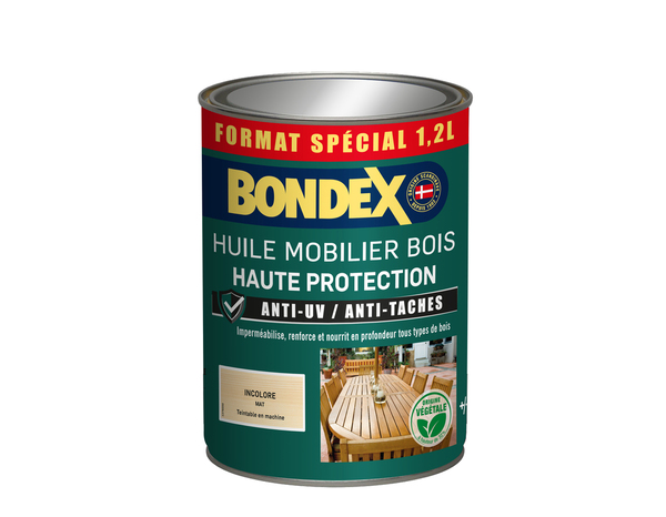 huile mobilier bois intérieur et extérieur incolore mat 1,2 L - Bondex - Brico Dépôt