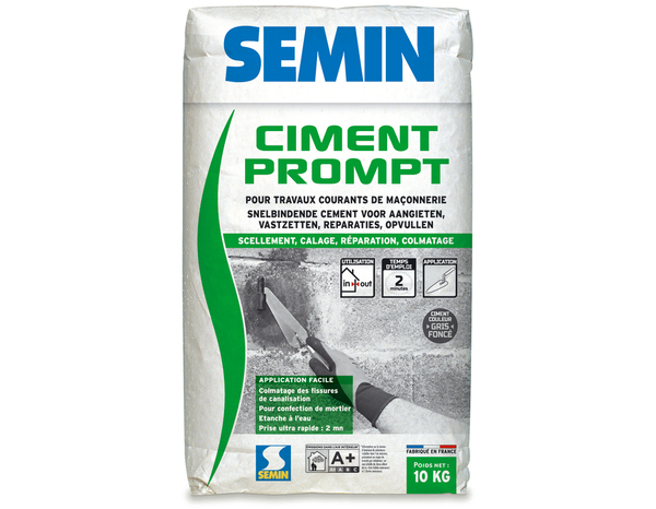 Ciment prompt pour travaux courants - sac de 10 kg - Semin - Brico Dépôt