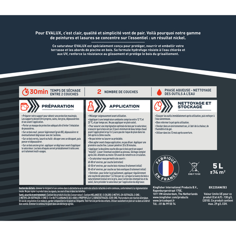 Saturateur chêne  5 L - Evalux - Brico Dépôt