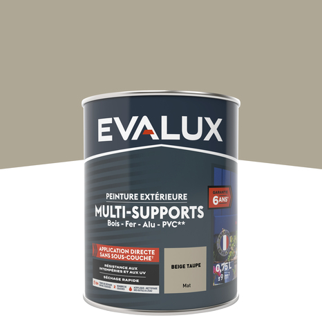 Peinture extérieure Satin multi supports 0,75 L beige taupe - Evalux - Brico Dépôt