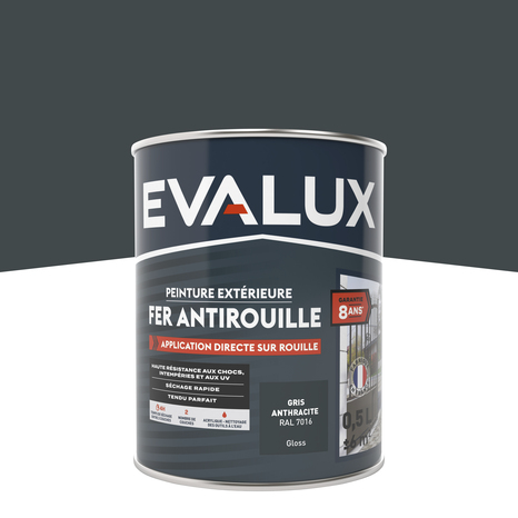 Peinture extérieure métal 0,5 L anthracite satin - Evalux - Brico Dépôt