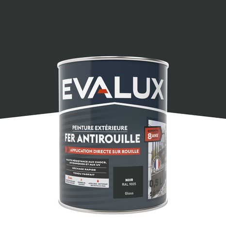 Peinture extérieure métal 0,5 L noir brillant - Evalux - Brico Dépôt