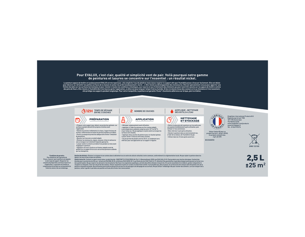 Peinture extérieure appuis fenêtre 2,5 L noir mat - Evalux - Brico Dépôt