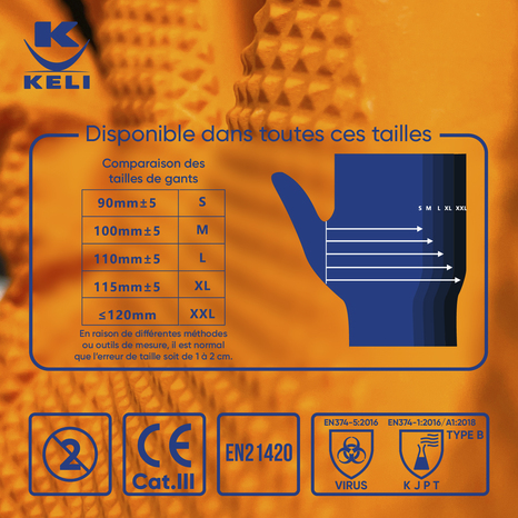 Lot de 50 gants nitrile structuré - Taille L - Brico Dépôt