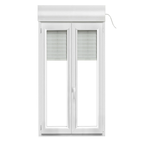 Fenêtre PVC blanc oscillo-battante 2 vantaux + volet roulant h.135 x l.80 cm - GoodHome - Brico Dépôt