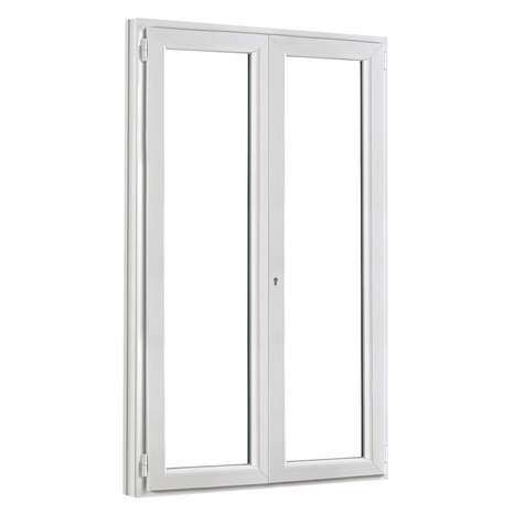 Porte-fenêtre PVC blanc 2 vantaux H.215 x l.140 cm - GoodHome - Brico Dépôt