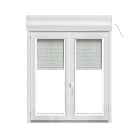 Fenêtre PVC blanc oscillo-battante 2 vantaux + volet roulant h.115 x l.100 cm - GoodHome - Brico Dépôt