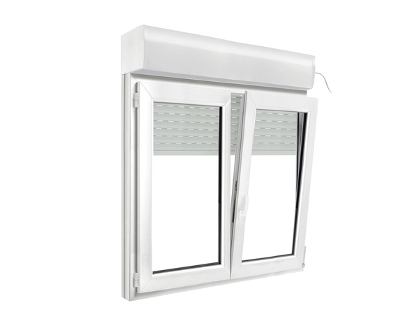 Fenêtre PVC blanc oscillo-battante 2 vantaux + volet roulant h.105 x l.120 cm - GoodHome - Brico Dépôt