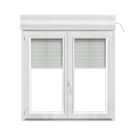 Fenêtre PVC blanc oscillo-battante 2 vantaux + volet roulant h.105 x l.120 cm - GoodHome - Brico Dépôt