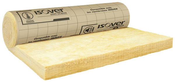 Laine de verre 120mm Comble aménagé 35 R:3,4 - 4,7m x 1,2m - Rouleau kraft - Isover - Brico Dépôt