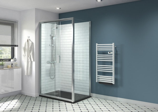 Paroi de douche latérale "Beloya" l.80 cm en verre transparent - GoodHome - Brico Dépôt