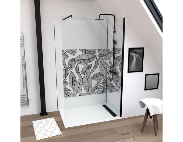 Receveur acrylique extra-plat 80 x 120 cm surface antidérapante avec grille alu noir - Brico Dépôt