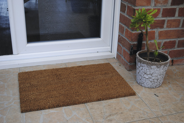 Tapis coco écru neutre pour entrée anti-glissant, 40 x 60 cm - Brico Dépôt