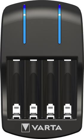 Kit chargeur prise pour 2 ou 4 piles AA/AAA , livré avec 4 piles AA/LR6 2100 MAH - Varta - Brico Dépôt