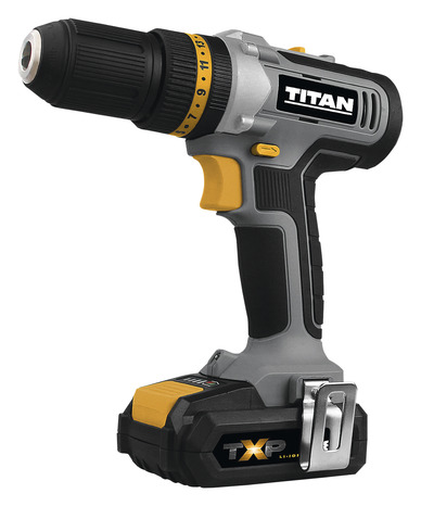 Perceuse - visseuse à percussion 18 v + 2 batteries 2 ah li-ion brushed combi - Titan - Brico Dépôt