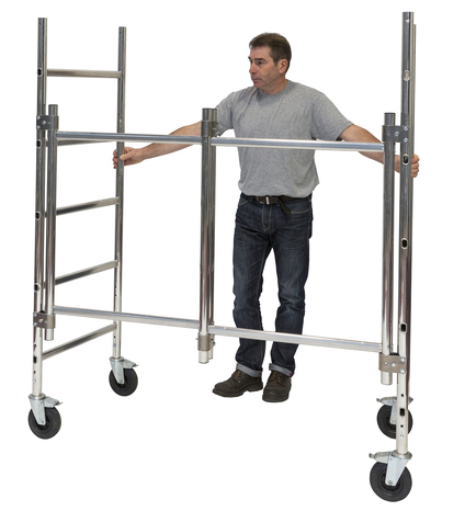 Echafaudage aluminium pliant hauteur travail 2,70 mètres - Europa - Brico Dépôt