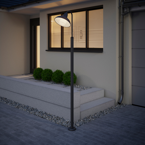 Lampadaire "Dirca" E27 - H. 200 cm - Anthracite - Marque BLOOMA - Brico Dépôt