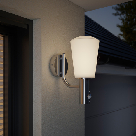 Applique murale à détection de mouvements "Clematia" E27 - Acier - Marque BLOOMA - Brico Dépôt