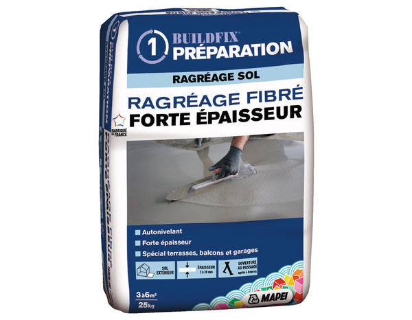 Ragréage fibré forte épaisseur - Sac de 25 kg - Mapei - Brico Dépôt