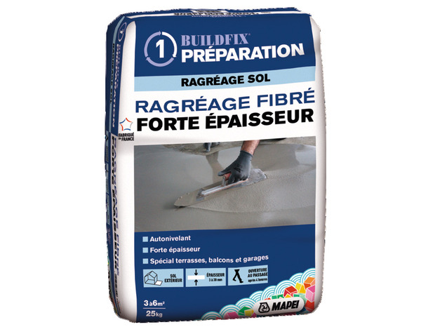 Ragréage fibré forte épaisseur - Sac de 25 kg - Mapei - Brico Dépôt