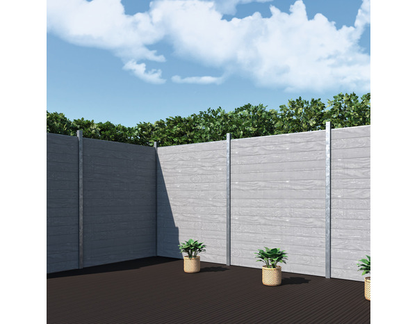 Lot de 6 lames de clôture composite gris  - Brico Dépôt