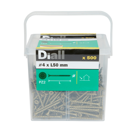 Vis métaux tête hexa 10 x 30 mm 100 pcs - Diall - Brico Dépôt
