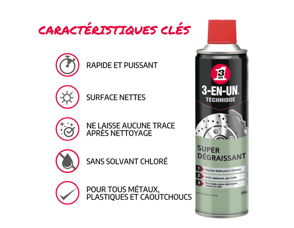 3-en-un technique super dégraissant 500 ml - 3-EN-UN - Brico Dépôt