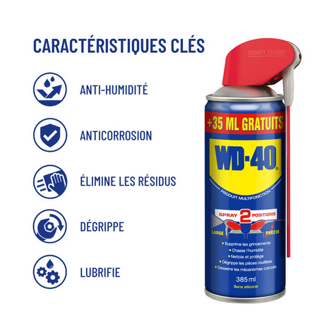 WD-40 350ML +10% gratuit (385ML) Spray Double Position - WD40 - Brico Dépôt