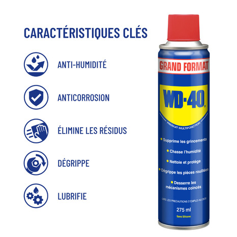 WD-40 Lubrifiant multifonction 275ML - WD40 - Brico Dépôt