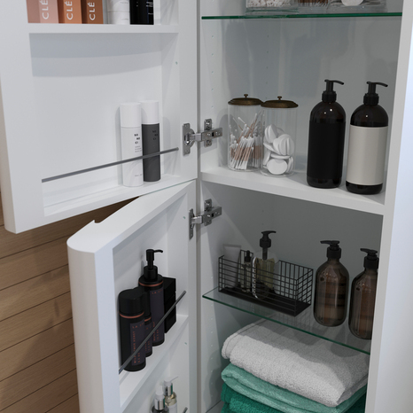 Colonne de rangement blanc 2 portes "Himalia" - L.40 x H.160 x P.36 cm - GoodHome - Brico Dépôt