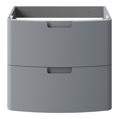 Meuble sous vasque 2 tiroirs Gris "Himalia" L. 70 x H. 60 x P. 45 cm - GoodHome - Brico Dépôt
