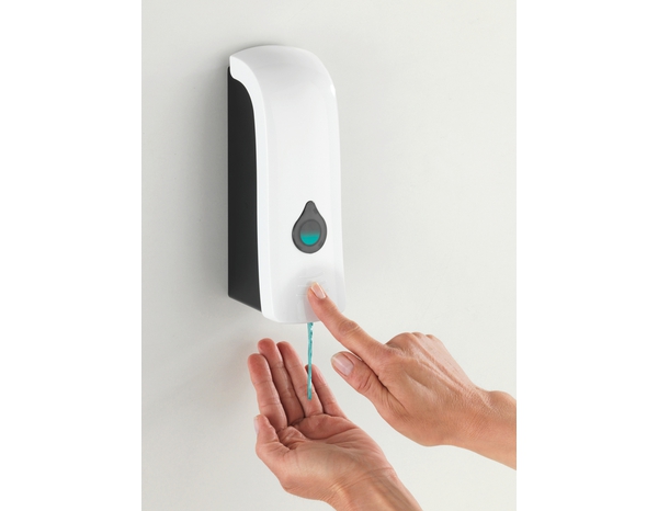 Distributeur savon blanc - P. 8 cm x H. 25,5 cm x l. 20 cm - Brico Dépôt