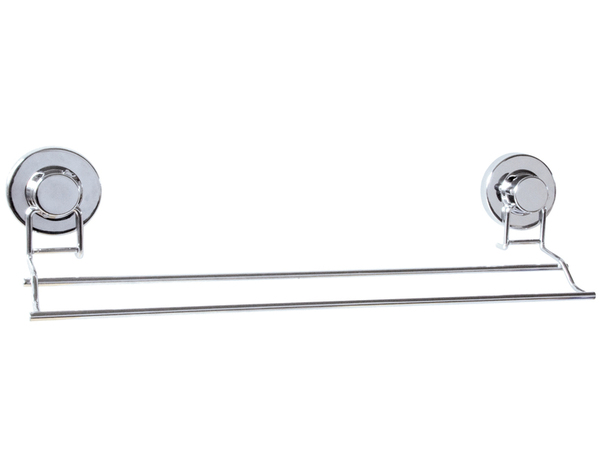 Porte serviette 2 barres chromé ventouses - Brico Dépôt