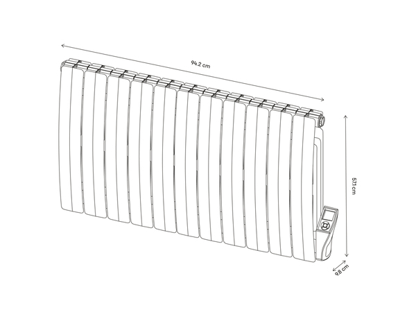 Radiateur galbé à inertie fluide "Vlada" - 1 800 W - Brico Dépôt