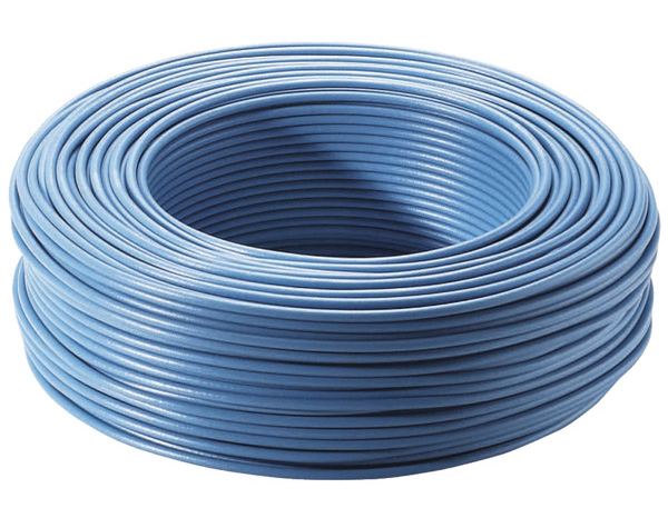 Fil électrique H07VU 2,5 mm² bleu conducteur neutre - 100 m - Brico Dépôt