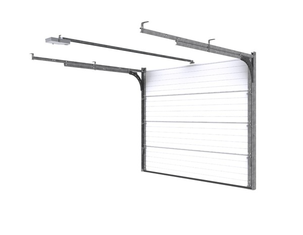 Porte de garage sectionnelle motorisée - Grise - 200 x 240 cm - Brico Dépôt