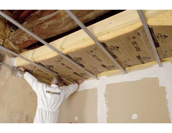 Laine de verre 400mm Comble perdu 40 R:10 - 2m x 1,2m - Rouleau kraft - Isover - Brico Dépôt