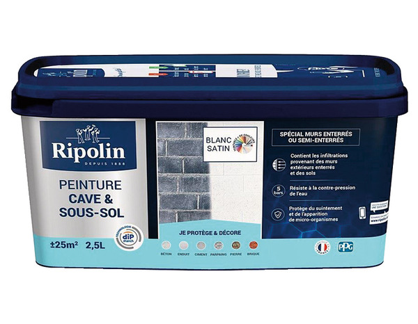 Peinture cave & sous-sol intérieur satin 2,5 L - Ripolin - Brico Dépôt