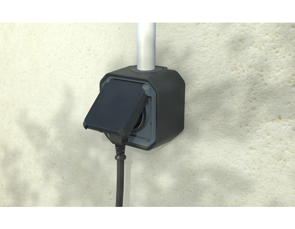 Prise de courant avec volet "Plexo" complet saillie - Gris anthracite - Legrand - Brico Dépôt