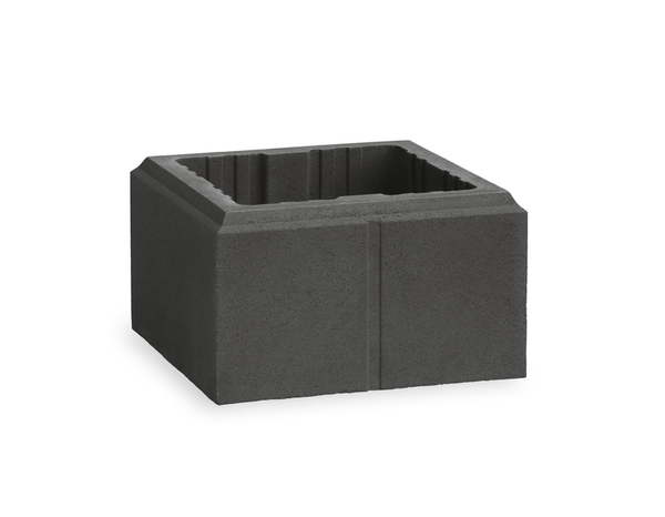 Pilier lisse décoratif en béton anthracite - 30X30 cm H. 17,1 cm - Brico Dépôt