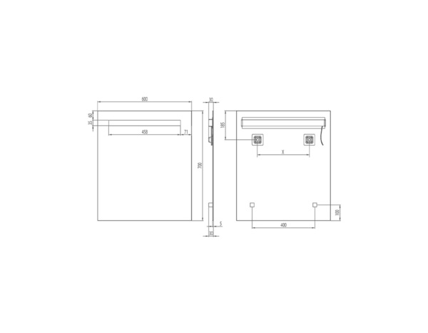 Miroir LED "First" - L. 60 x H. 70 cm - Brico Dépôt