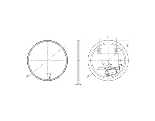 Miroir LED rond "Chicago" - Ø. 60 cm - Brico Dépôt