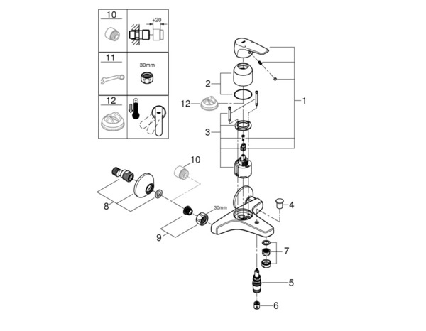 Mitigeur bain/douche mécanique "Start Flow" - Grohe - Brico Dépôt