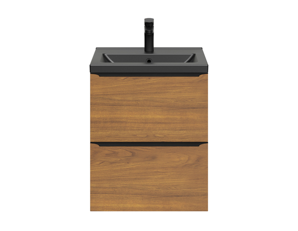 Meuble sous vasque à suspendre effet noyer "Idalie" L. 50 x H. 60 x P. 36 cm - Cooke and Lewis - Brico Dépôt