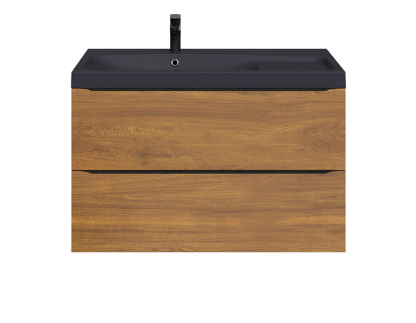 Meuble sous vasque à suspendre effet noyer "Idalie" L. 100 x H. 60 x P. 45 cm - Cooke and Lewis - Brico Dépôt