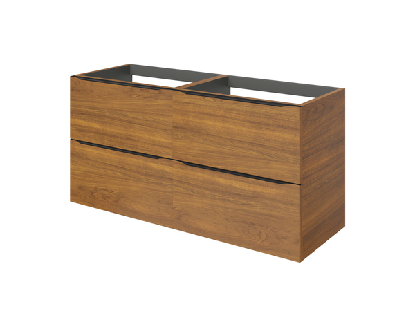 Meuble sous vasque double à suspendre effet noyer "Idalie" L. 120 x H. 60 x P. 45 cm - Cooke and Lewis - Brico Dépôt