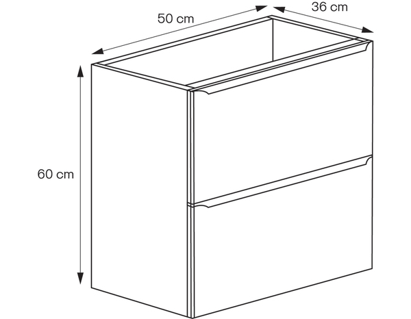 Meuble sous vasque à suspendre blanc "Idalie" L. 50 x H. 60  x P. 36 cm - Cooke and Lewis - Brico Dépôt
