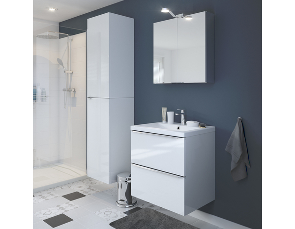 Meuble sous vasque à suspendre blanc Idalie L. 60 x H. 60 x P. 45 cm - Cooke and Lewis - Brico Dépôt