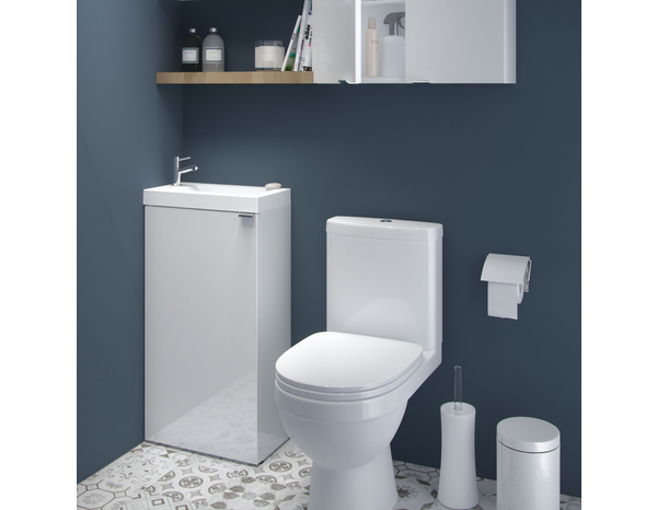 Lave main à poser blanc Idalie - L. 44 x H. 79 x P. 23 cm - Cooke and Lewis - Brico Dépôt