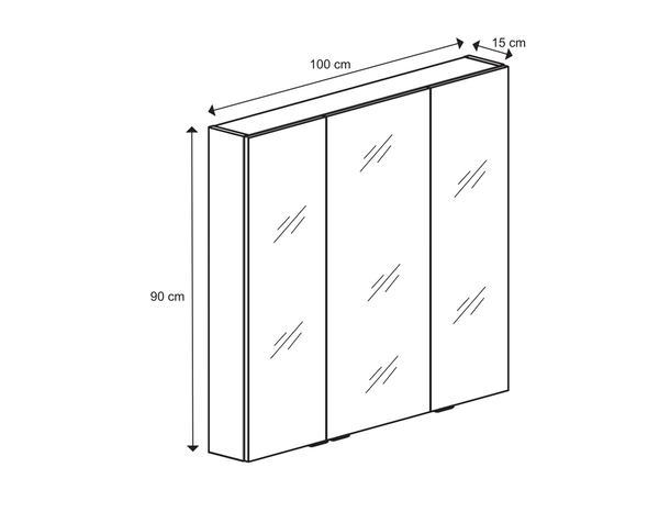 Rangement mural miroir Idalie L. 100 x H. 90 x P. 15 cm - Cooke and Lewis - Brico Dépôt
